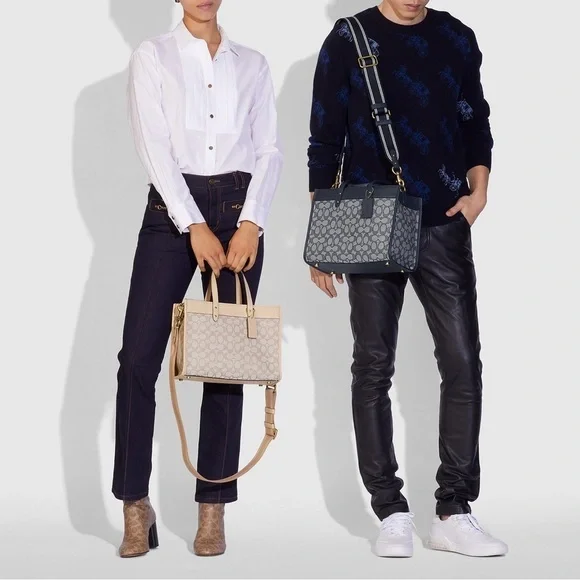 Coach Field Signature Coated Canvas Tote Signature Jaquard
